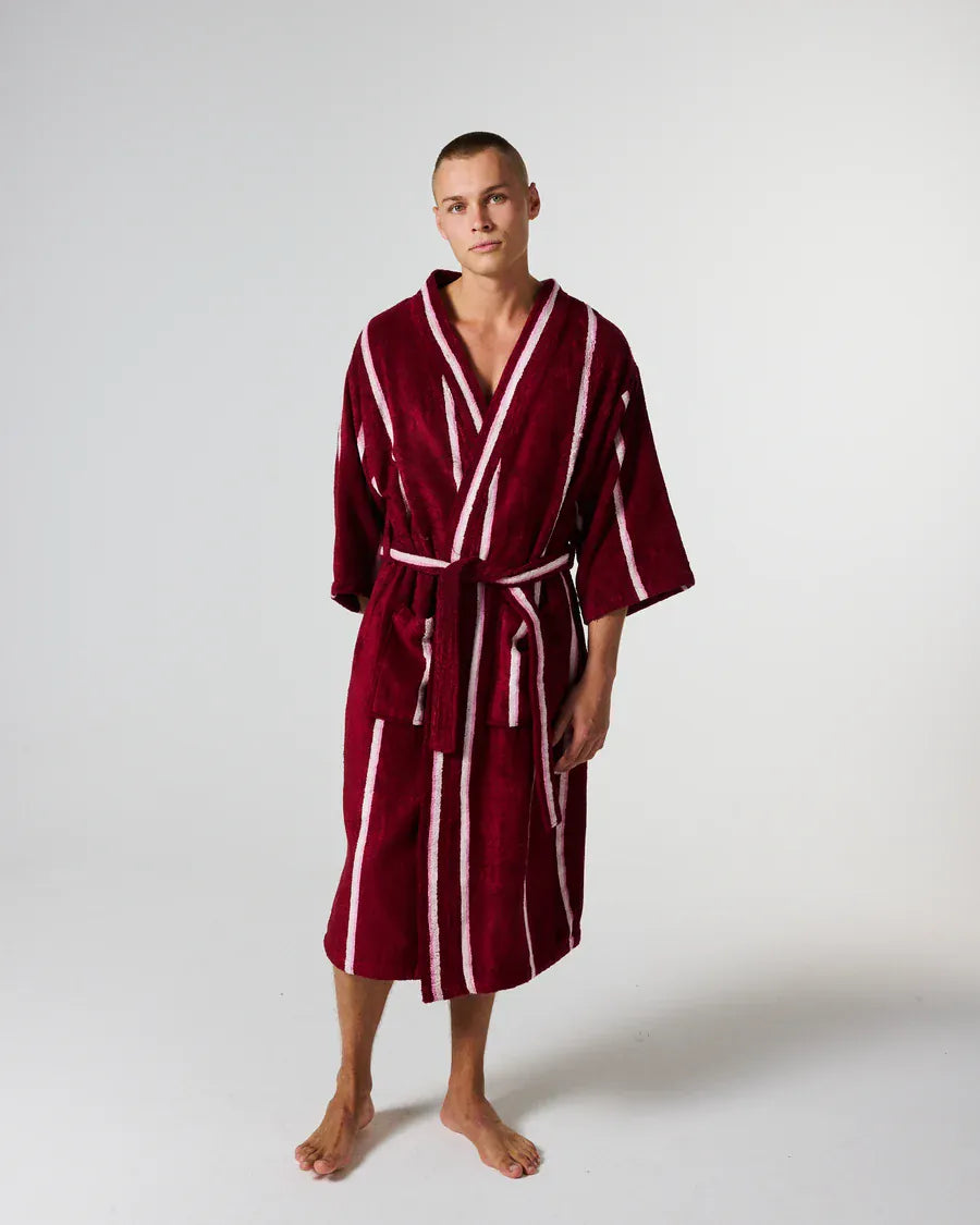Kip & Co Robes Bamboo Terry Bath Robe - Ruby Rose