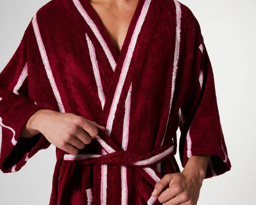 Kip & Co Robes Bamboo Terry Bath Robe - Ruby Rose