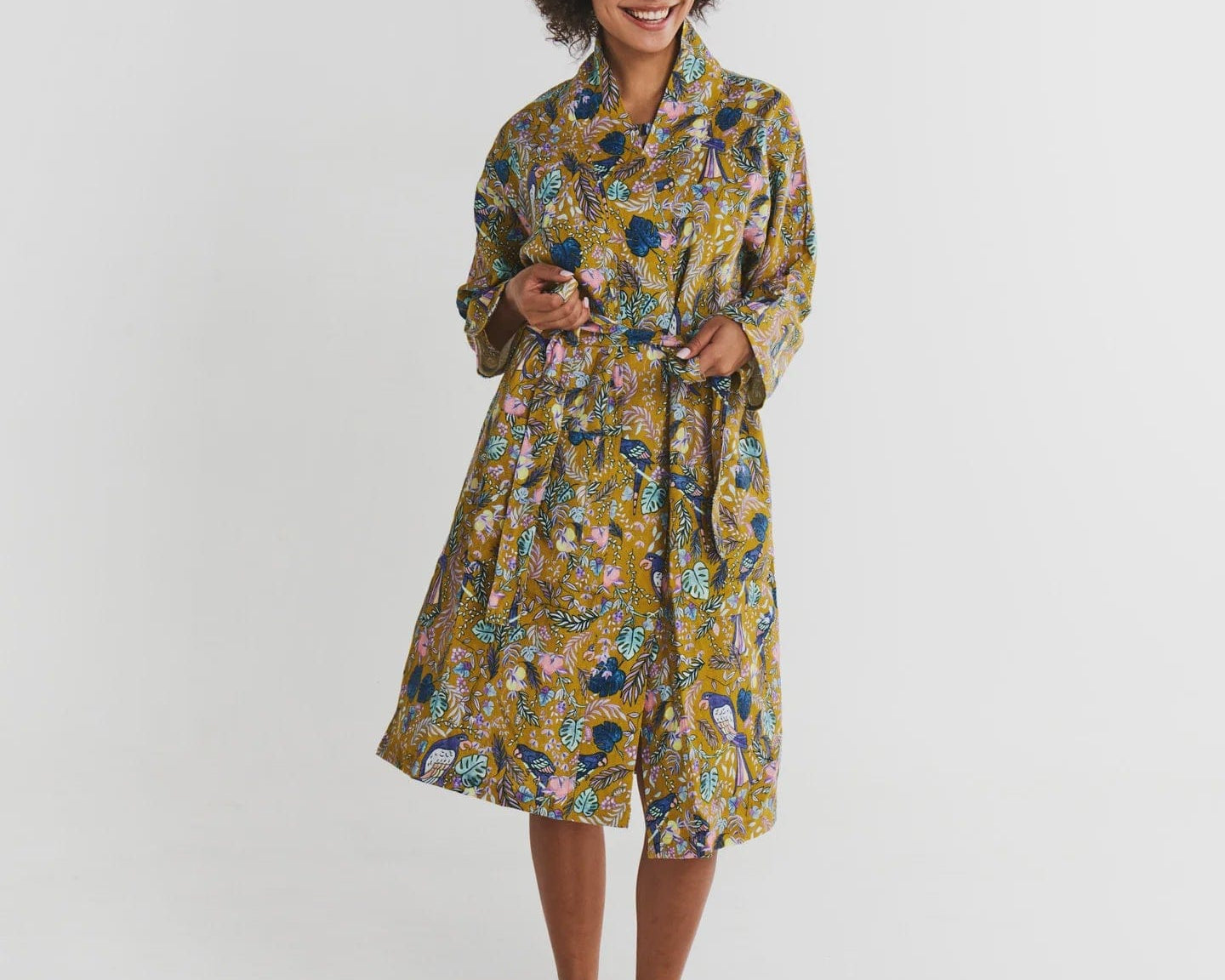 Kip & Co Robes Kip & Co | Birds Of Paradise Linen Robe