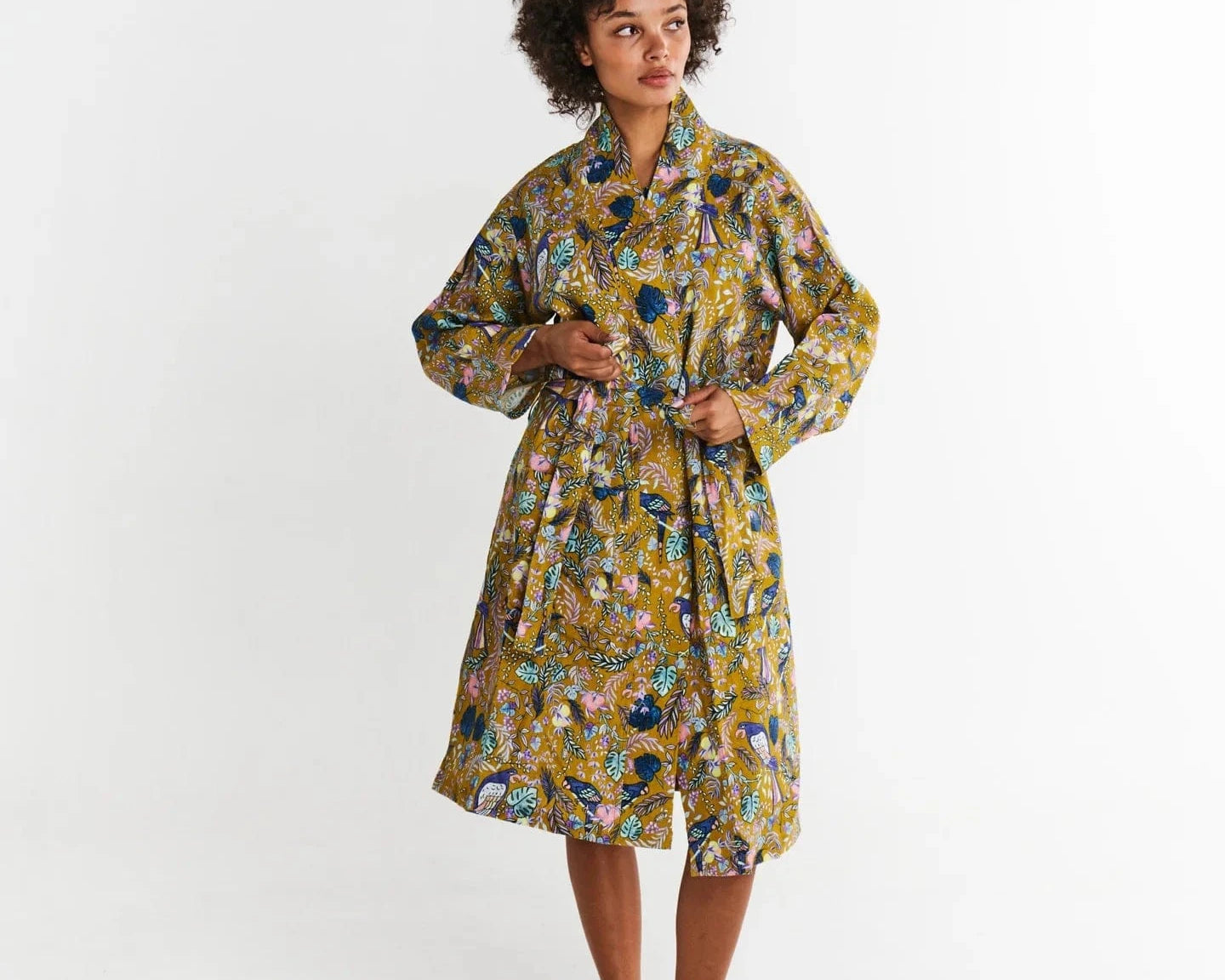 Kip & Co Robes Kip & Co | Birds Of Paradise Linen Robe