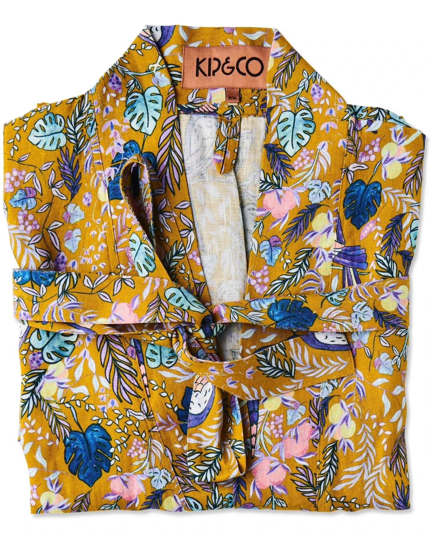 Kip & Co Robes Kip & Co | Birds Of Paradise Linen Robe