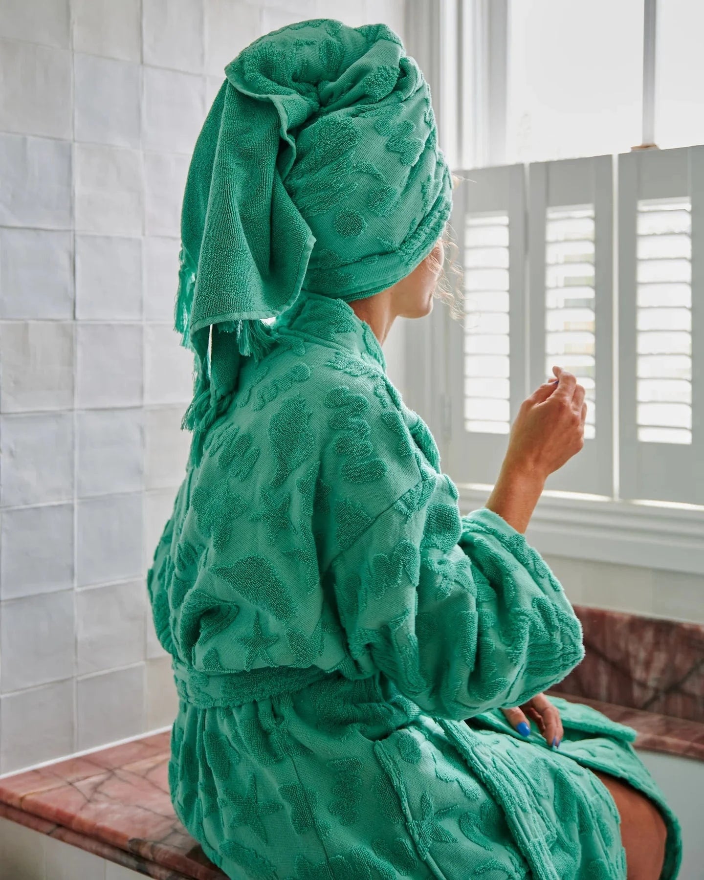 Kip & Co Robes Kip & Co | Jade Rock Pool Terry Bath Robe