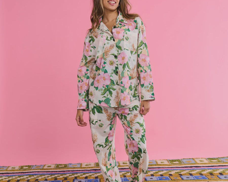 Kip & Co Sleepwear Kip & Co | Organic Cotton Long Sleeve Shirt PJ Set - Sunday Stroll