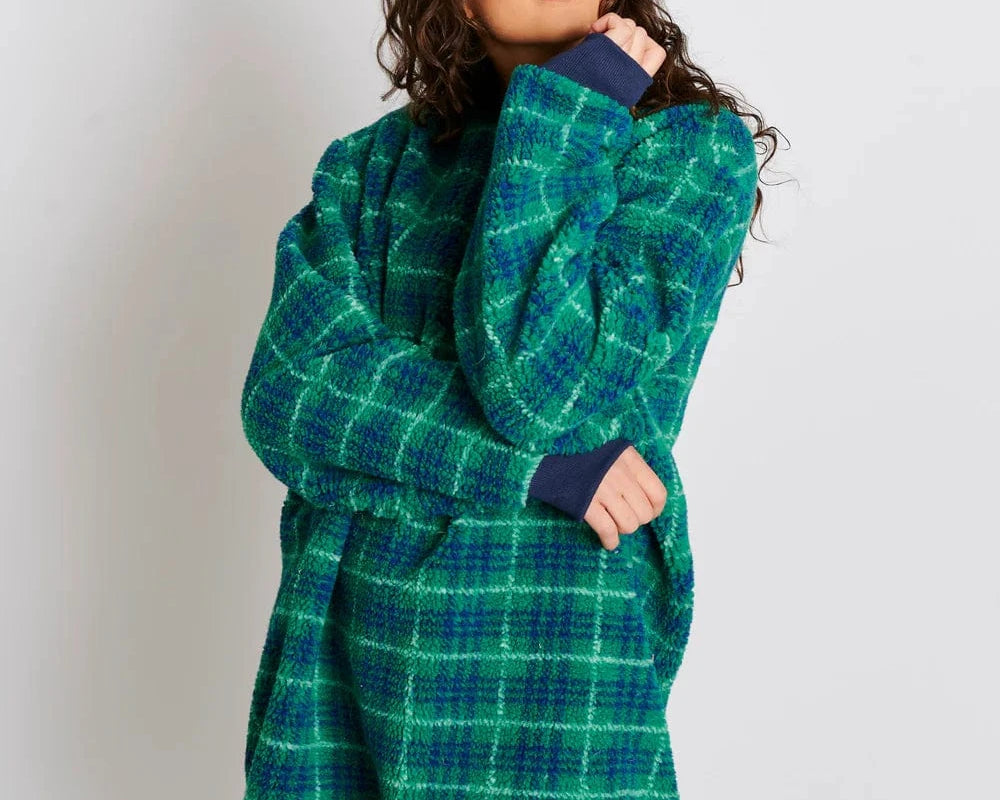 Kip & Co Sleepwear Sherpa Oversized Bedtime Sweater - Wilderness Tartan