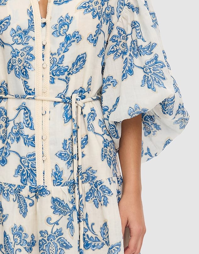 Kivari Dresses Bluebell Maxi Dress - Blue/ Ecru