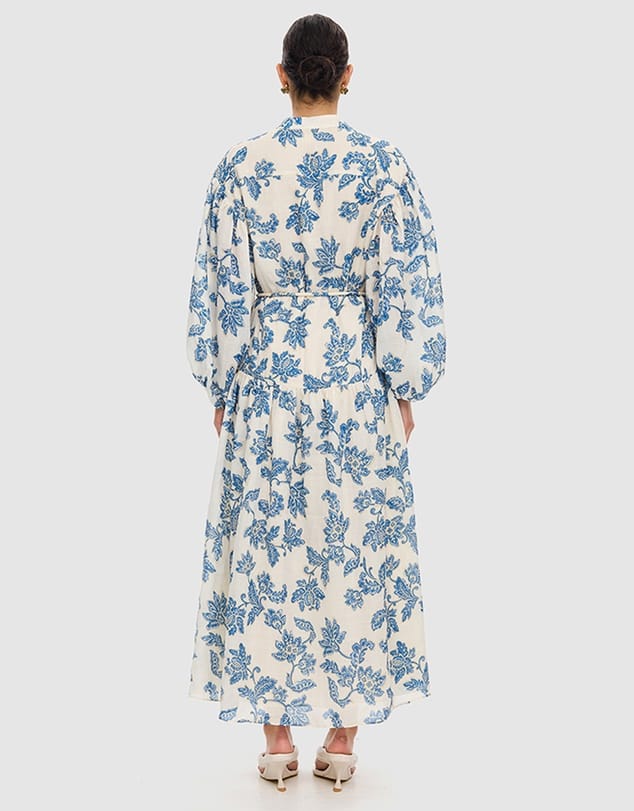 Kivari Dresses Bluebell Maxi Dress - Blue/ Ecru