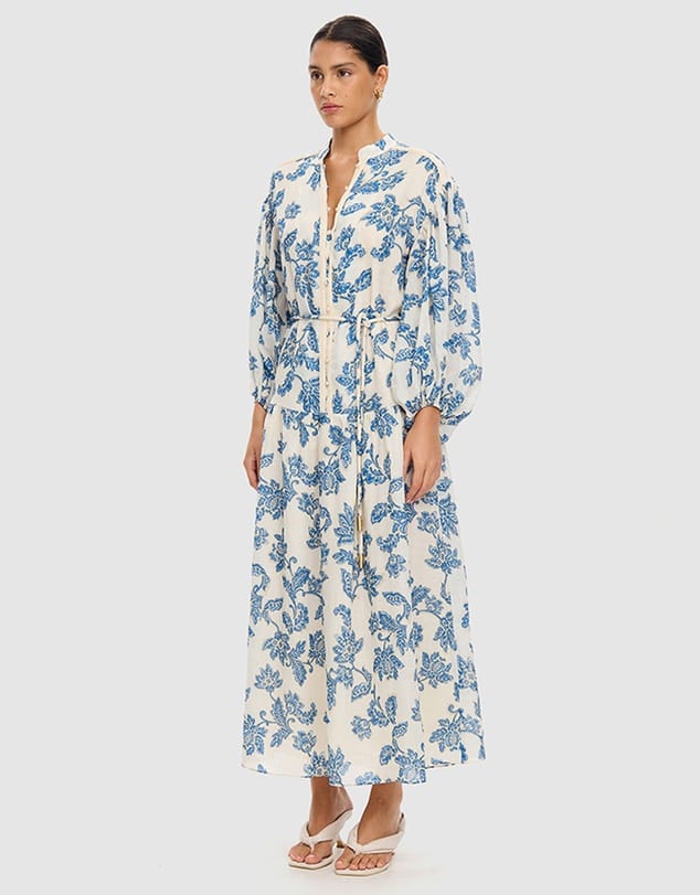 Kivari Dresses Bluebell Maxi Dress - Blue/ Ecru