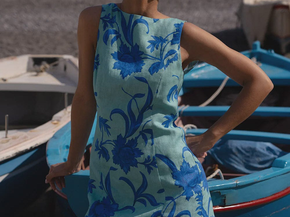 Kivari Dresses - Casual Juniper Mini Dress - Cobalt Blue / Green