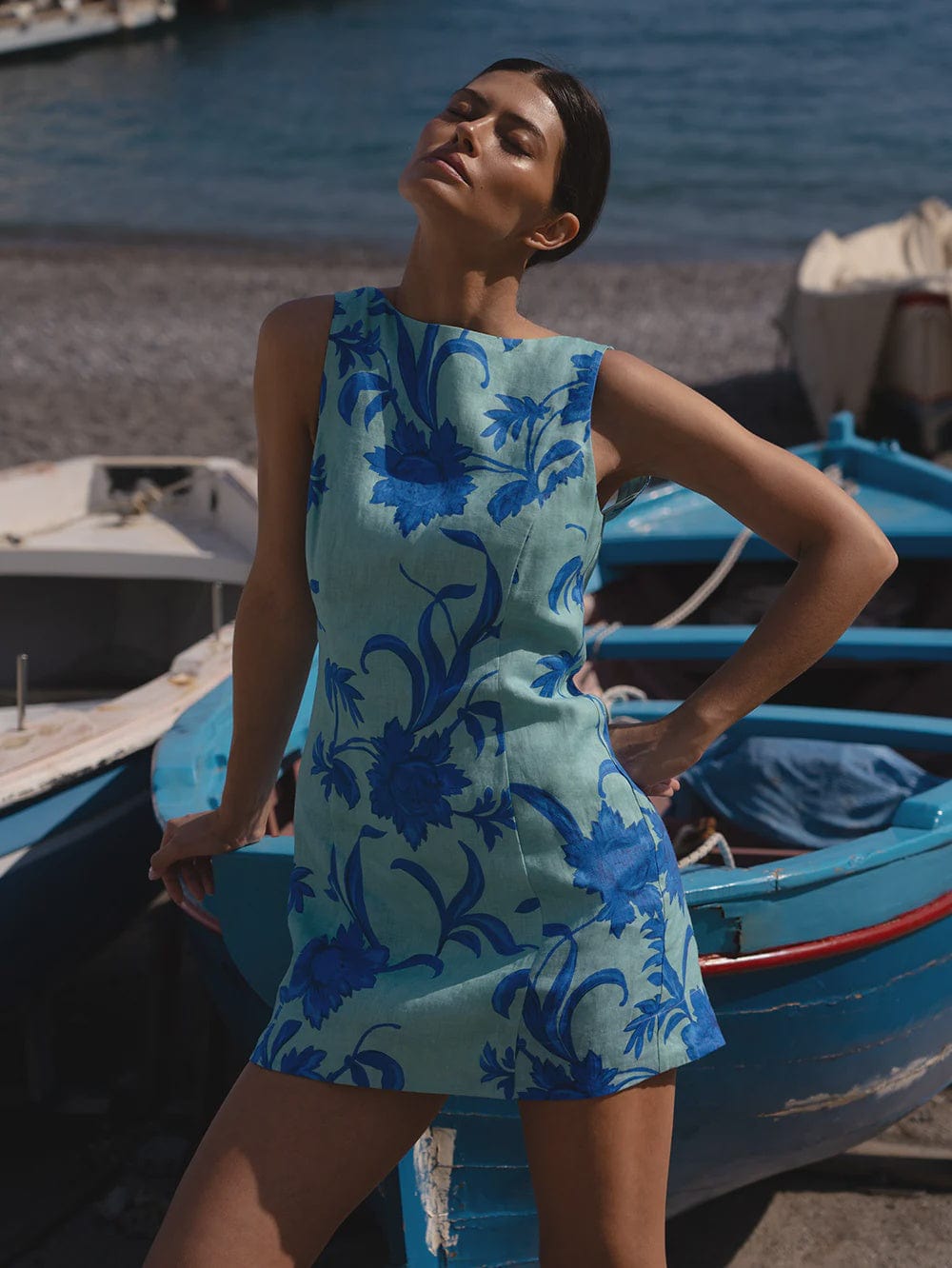 Kivari Dresses - Casual Juniper Mini Dress - Cobalt Blue / Green