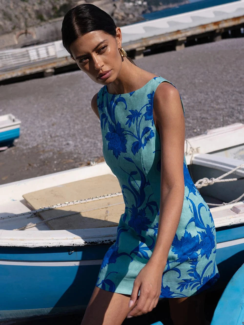 Kivari Dresses - Casual Juniper Mini Dress - Cobalt Blue / Green