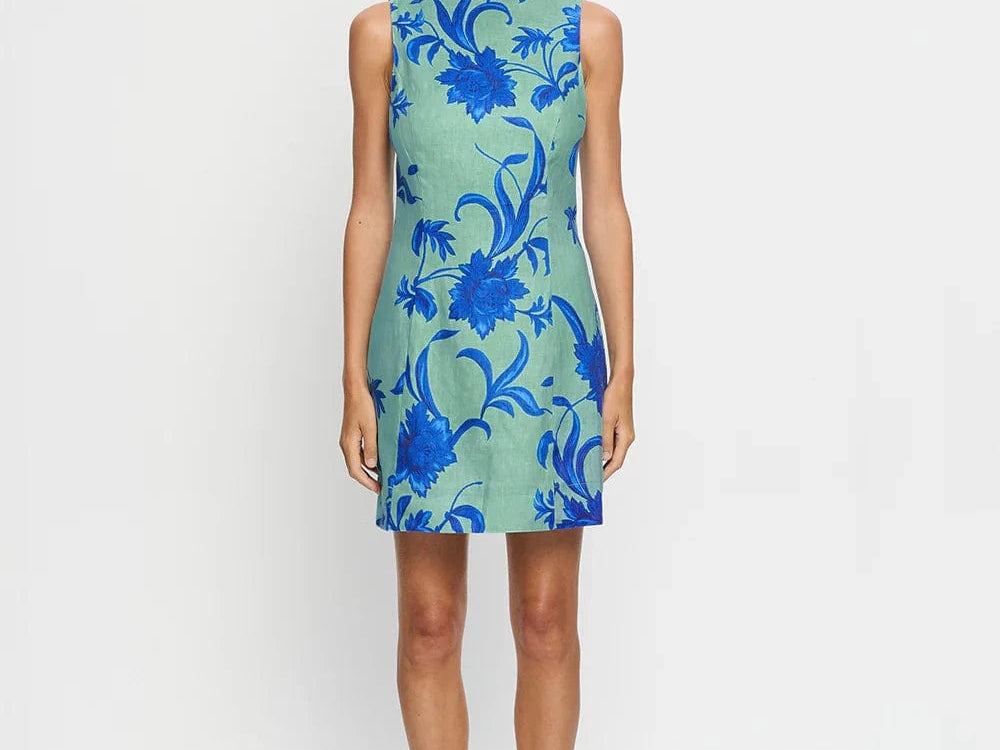 Kivari Dresses - Casual Juniper Mini Dress - Cobalt Blue / Green