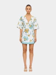 Kivari Dresses - Casual Solstice Mini Dress - Ivory Teal