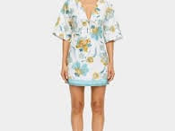 Kivari Dresses - Casual Solstice Mini Dress - Ivory Teal