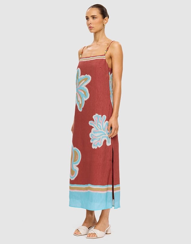 Kivari Dresses Enzo Midi Dress - Maroon