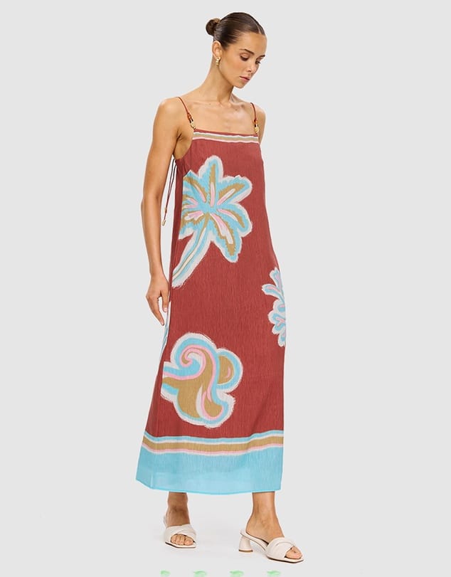 Kivari Dresses Enzo Midi Dress - Maroon