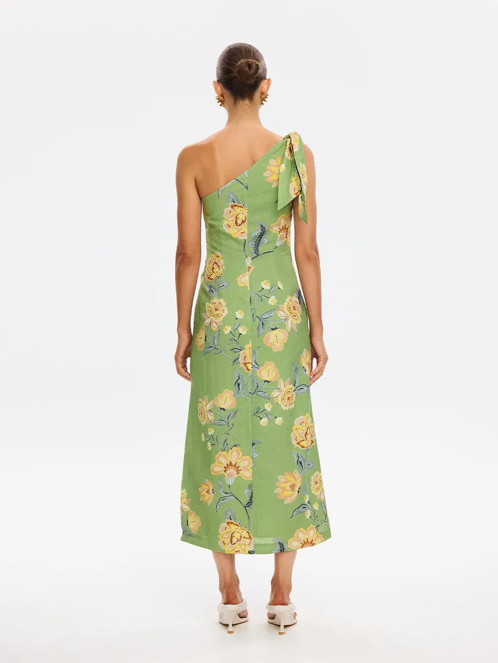 Kivari Dresses Eve One Shoulder Midi Dress - Green
