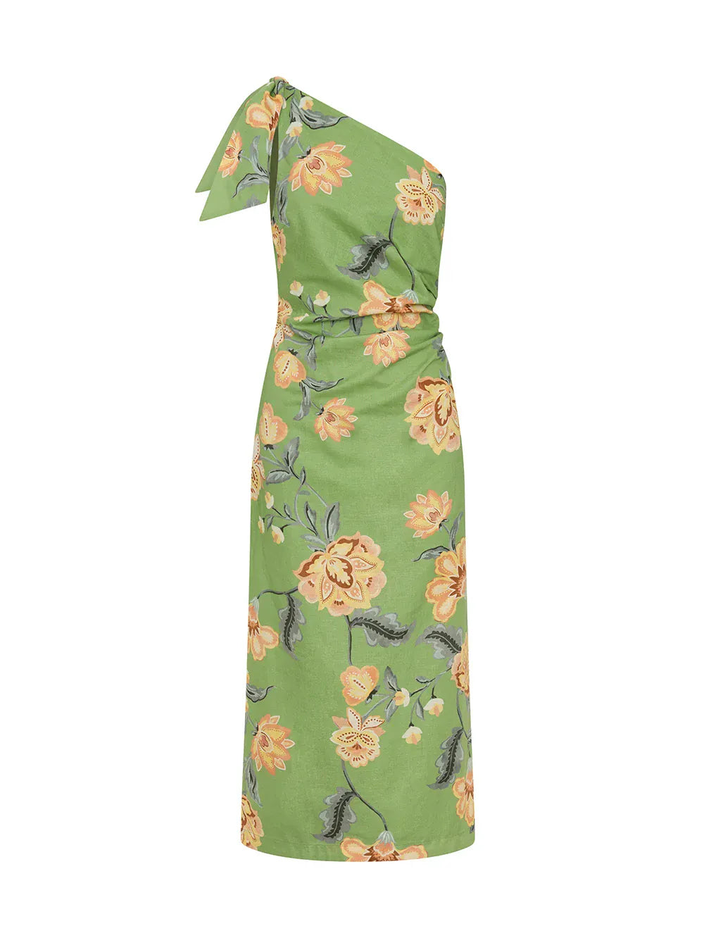 Kivari Dresses Eve One Shoulder Midi Dress - Green