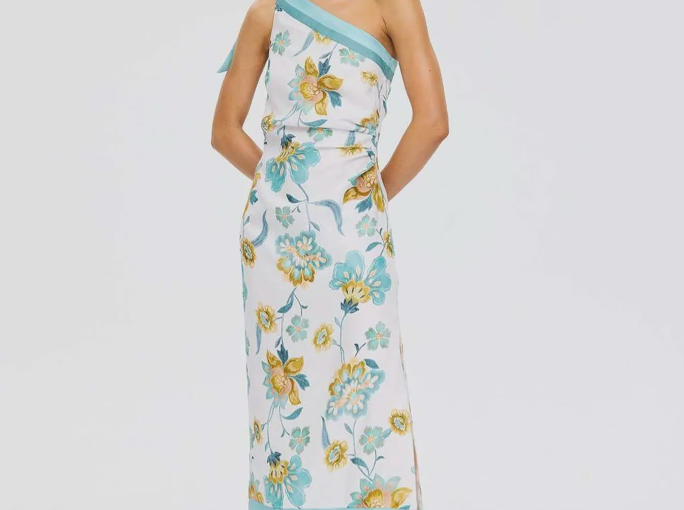 Kivari Dresses - Event Solstice Midi Dress - Ivory Teal