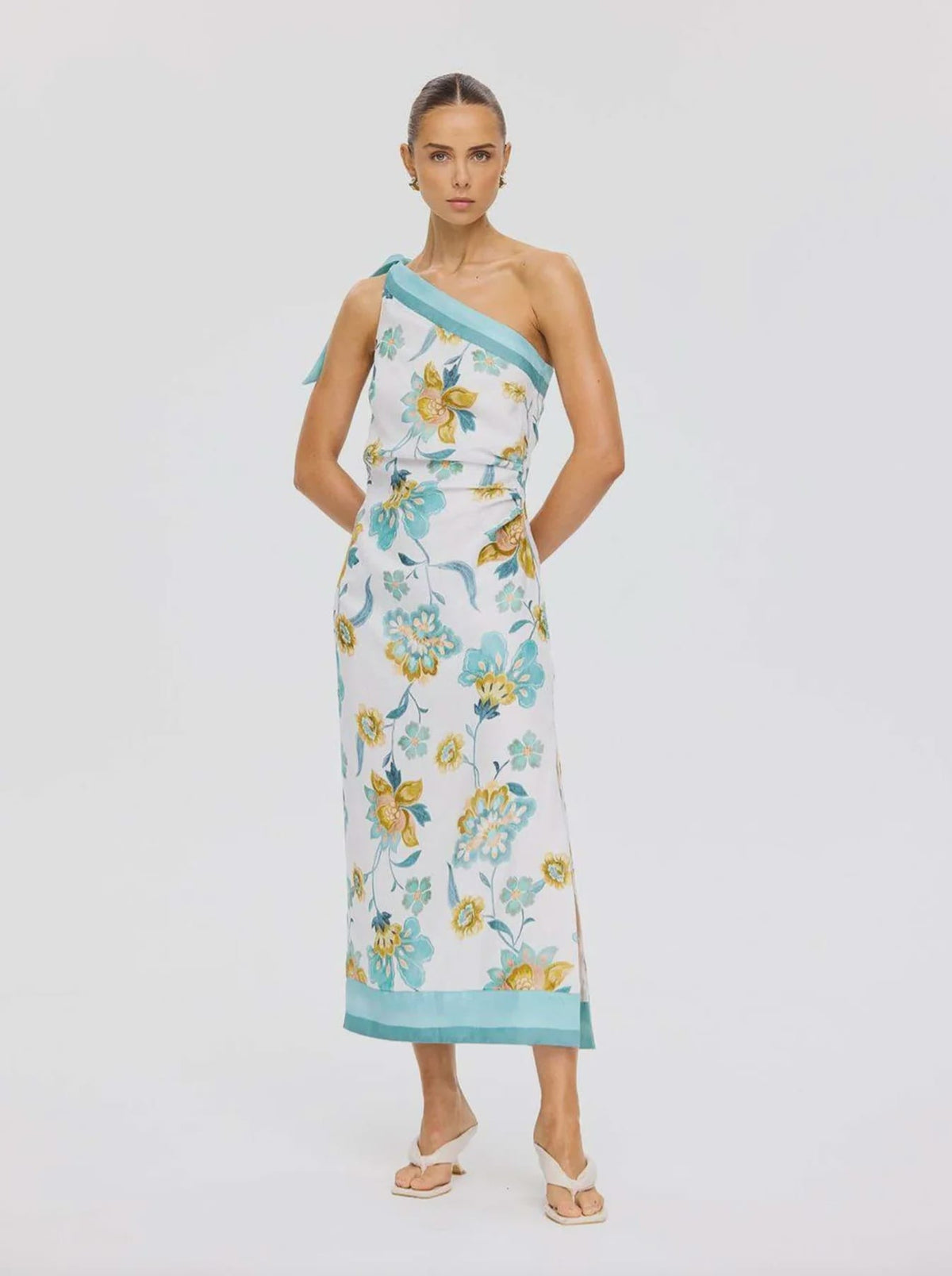 Kivari Dresses - Event Solstice Midi Dress - Ivory Teal