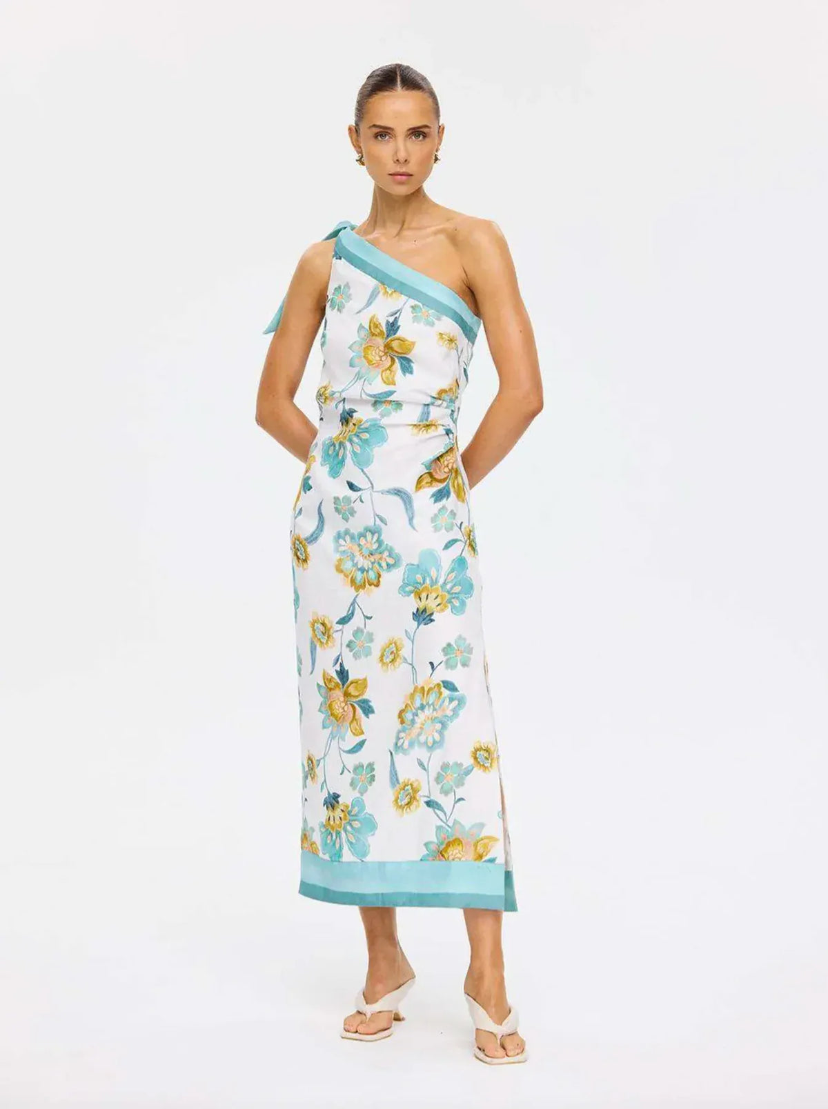 Kivari Dresses - Event Solstice Midi Dress - Ivory Teal