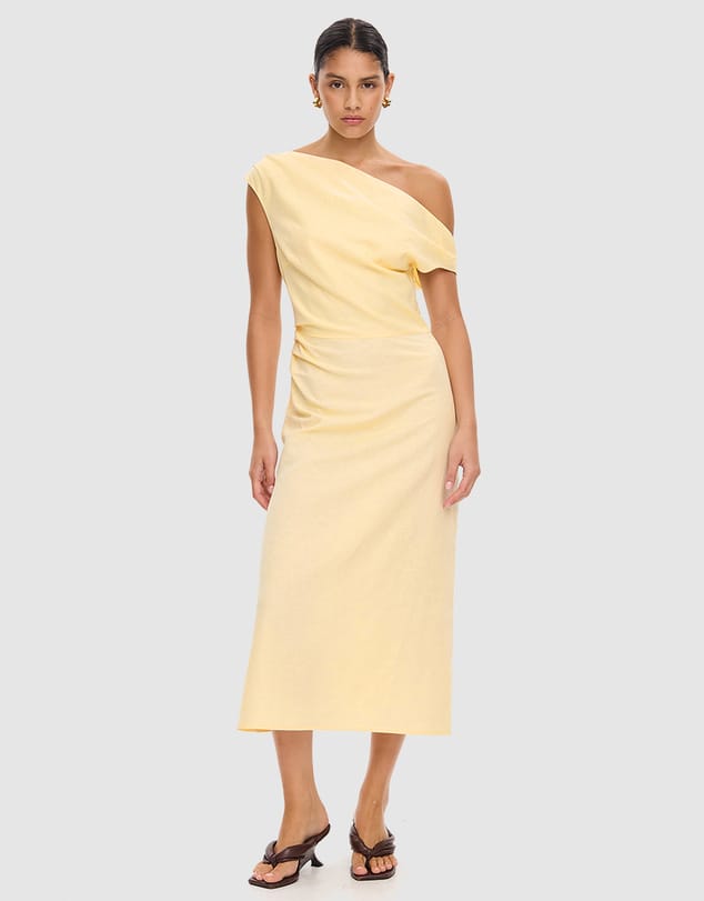 Kivari Dresses Karina Midi Dress - Butter