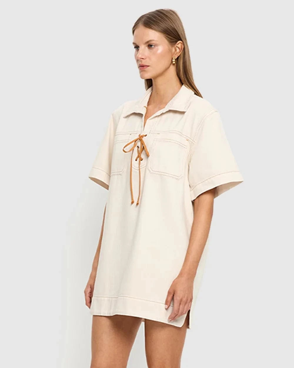 Kivari Dresses Kivari | Evie Denim Dress - Natural