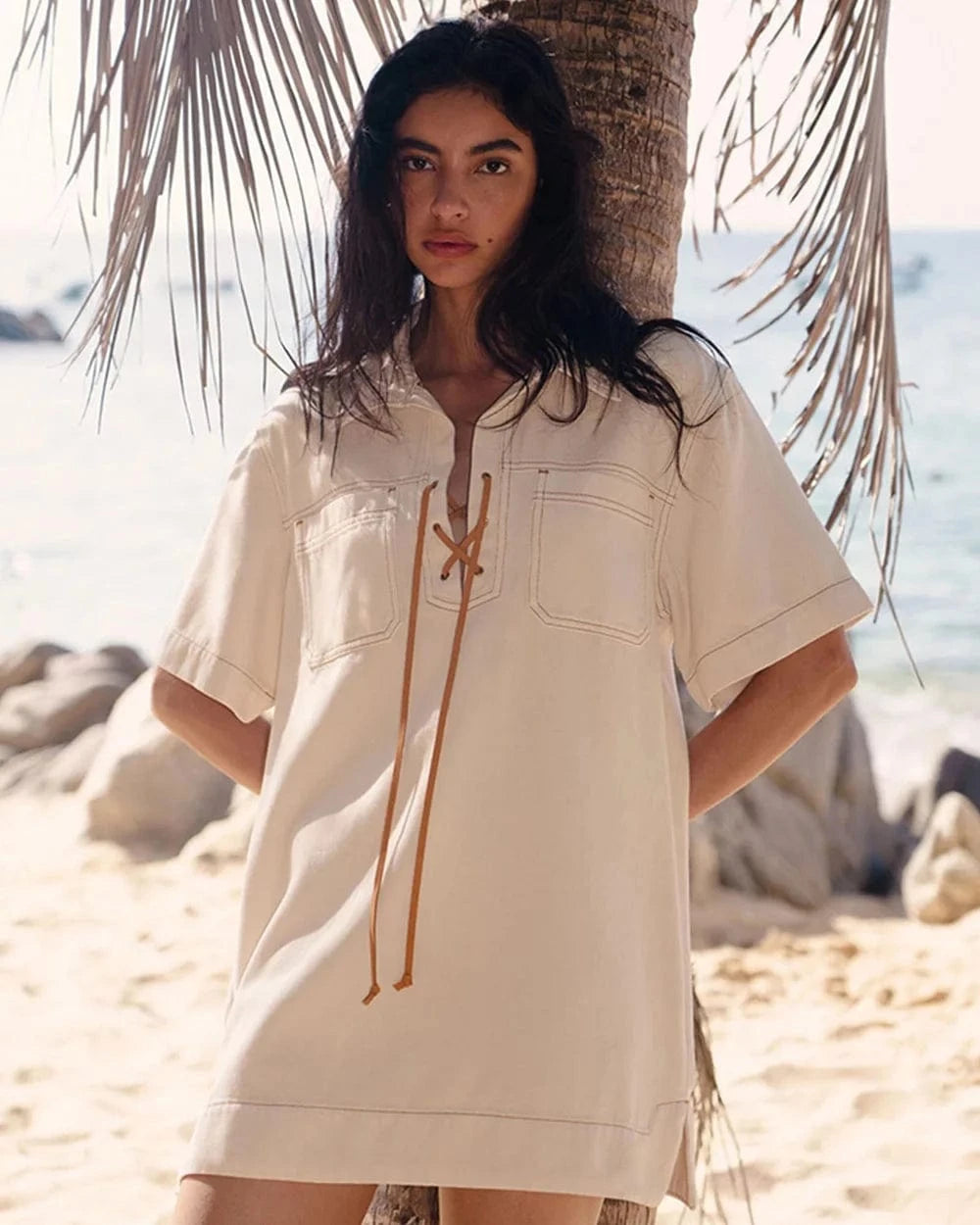Kivari Dresses Kivari | Evie Denim Dress - Natural