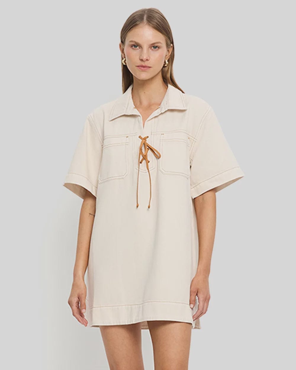 Kivari Dresses Kivari | Evie Denim Dress - Natural