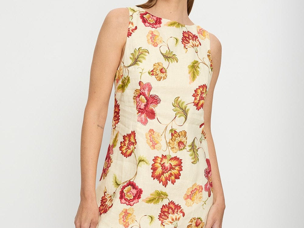 Kivari Dresses Odessa Mini Dress - Butter/ Red