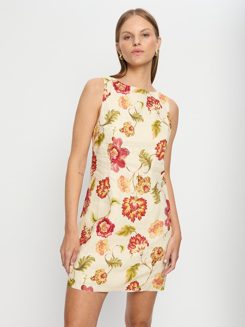 Kivari Dresses Odessa Mini Dress - Butter/ Red