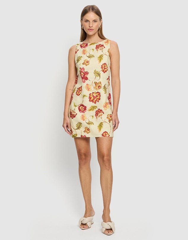Kivari Dresses Odessa Mini Dress - Butter/ Red