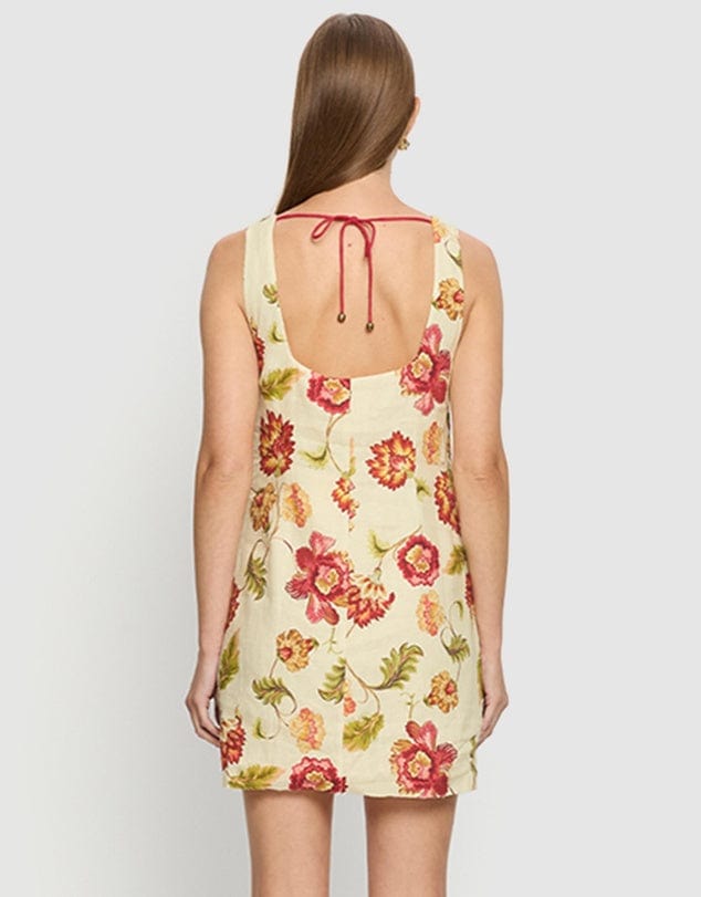Kivari Dresses Odessa Mini Dress - Butter/ Red