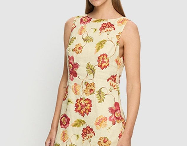 Kivari Dresses Odessa Mini Dress - Butter/ Red