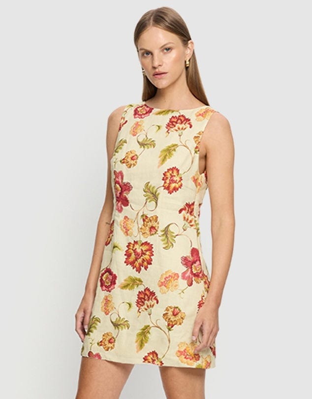 Kivari Dresses Odessa Mini Dress - Butter/ Red