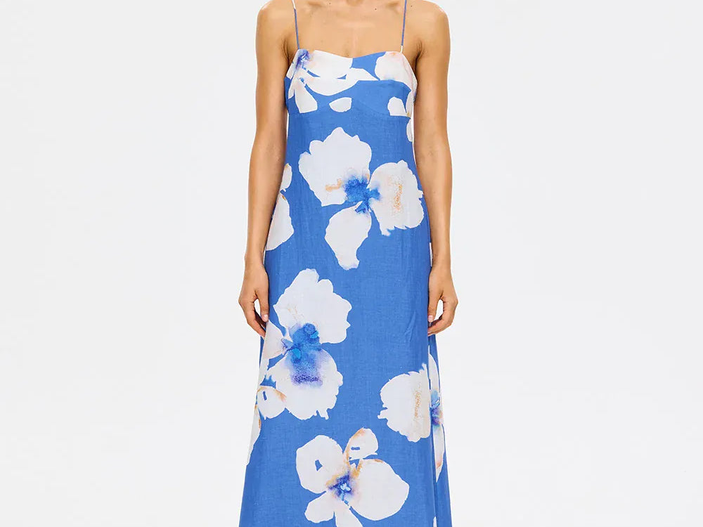Kivari Dresses Rowena Strappy Maxi Dress - Blue
