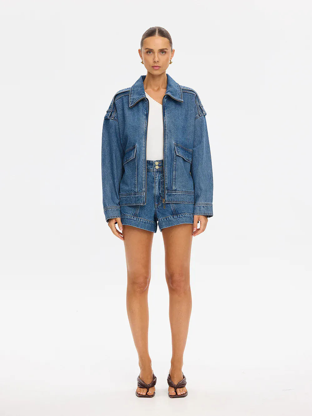 Kivari Jackets Rita Denim Jacket - Drift Blue