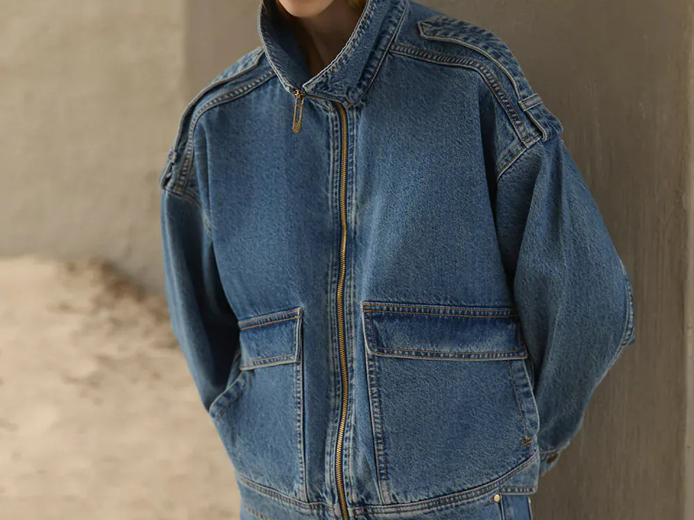 Kivari Jackets Rita Denim Jacket - Drift Blue