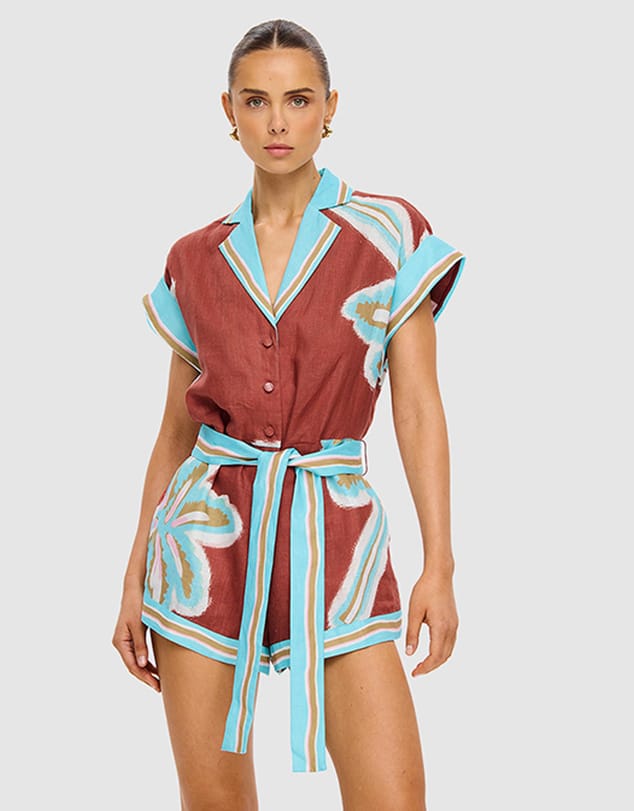 Kivari Jumpsuits Enzo Playsuit - Maroon