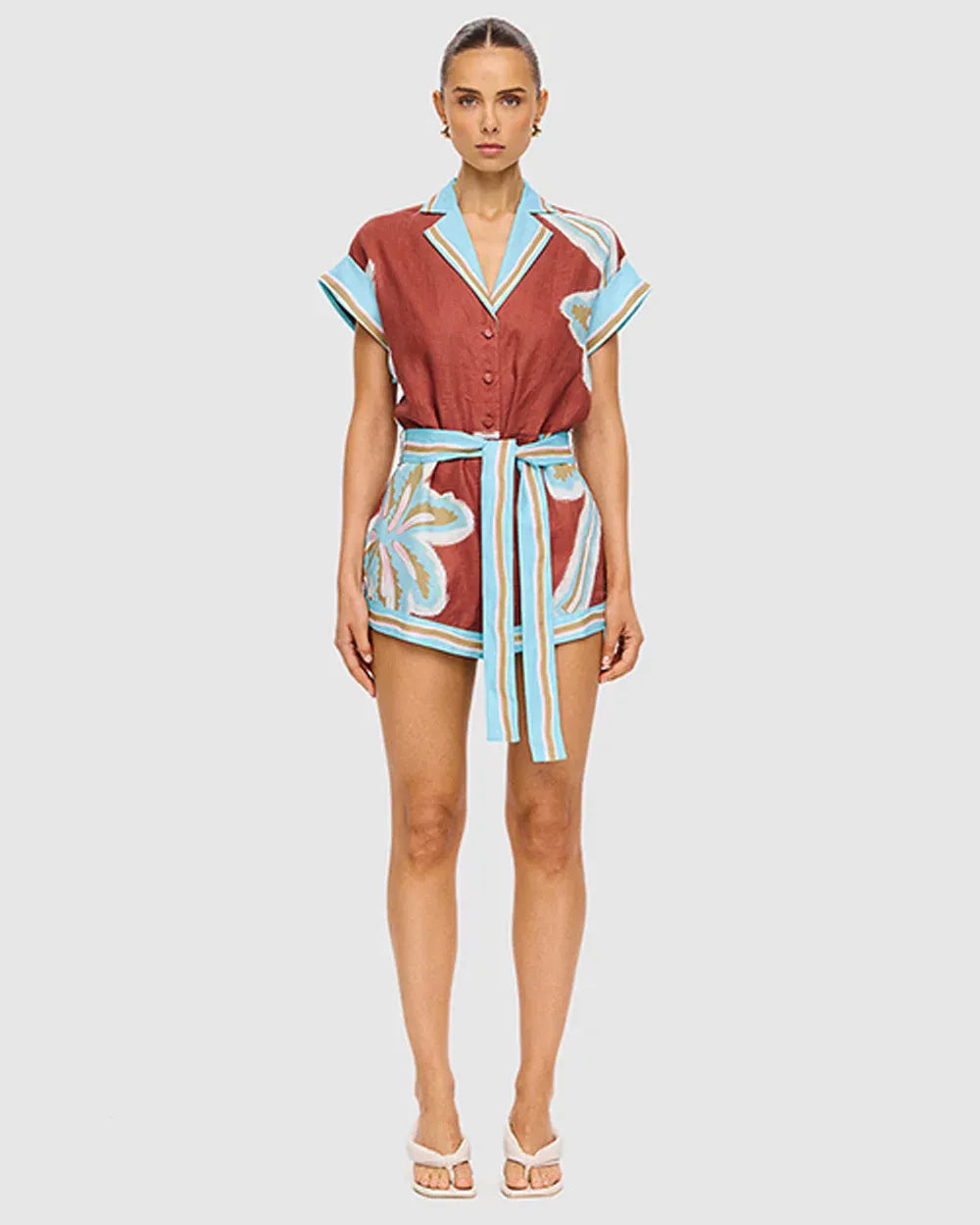 Kivari Jumpsuits Enzo Playsuit - Maroon