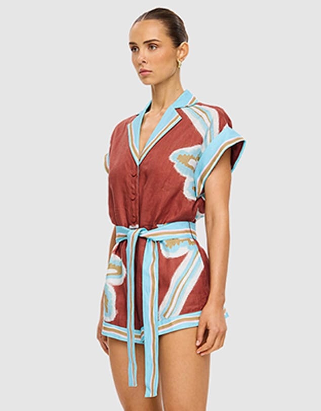 Kivari Jumpsuits Enzo Playsuit - Maroon