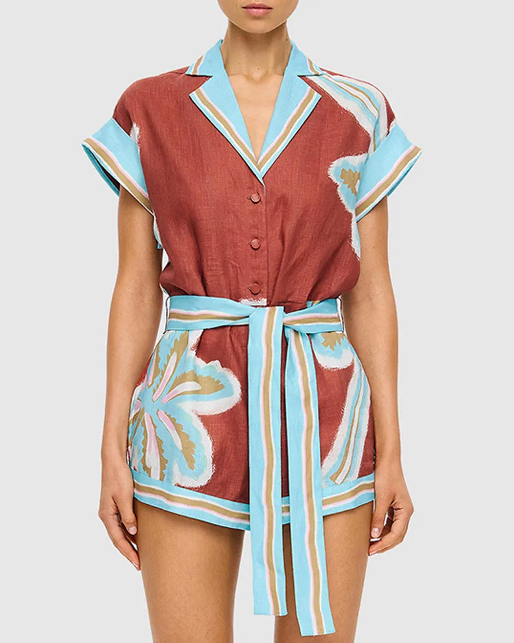 Kivari Jumpsuits Enzo Playsuit - Maroon