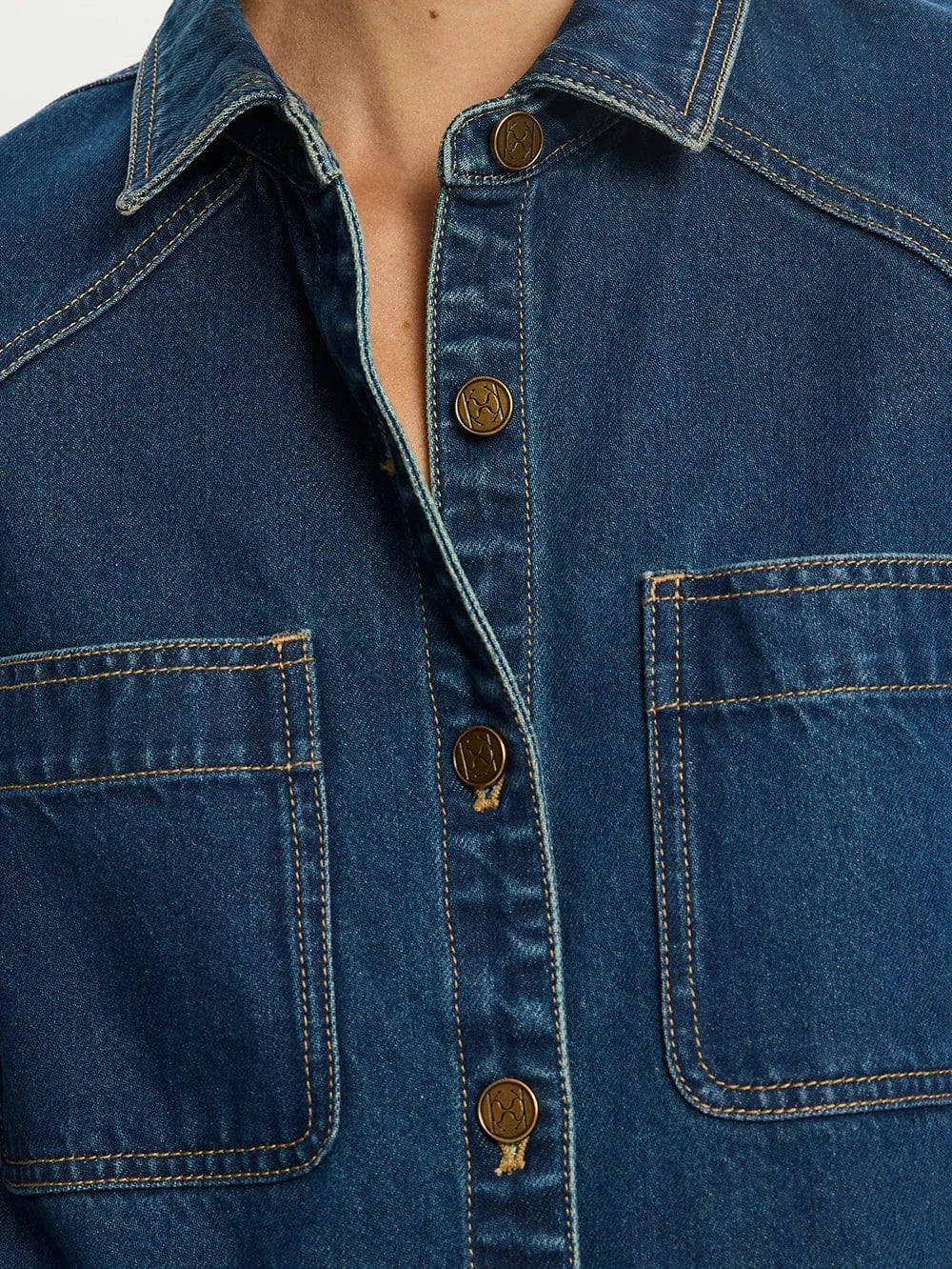 Kivari Shirts Kivari | Evie Denim Top - Petrol