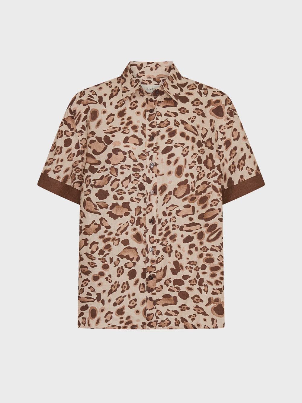 Kivari Shirts - Linen Paris Shirt - Leopard Brown