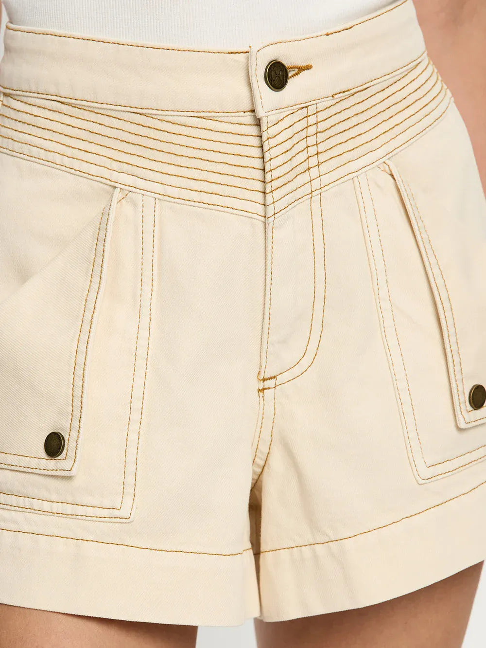 Kivari Shorts - Denim Celene Denim Short - Cream