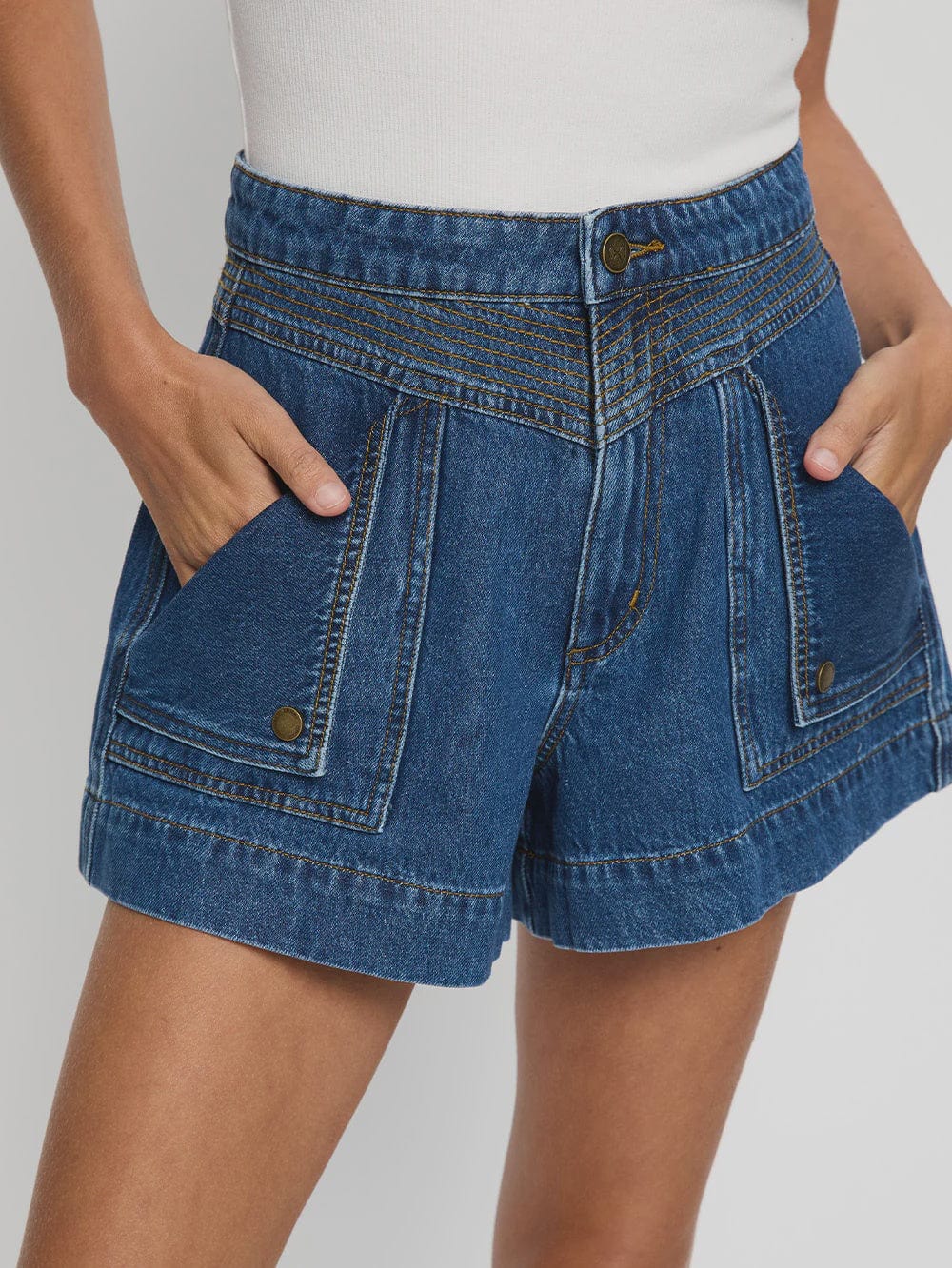 Kivari Shorts - Denim Celene Denim Short - Indigo Blue
