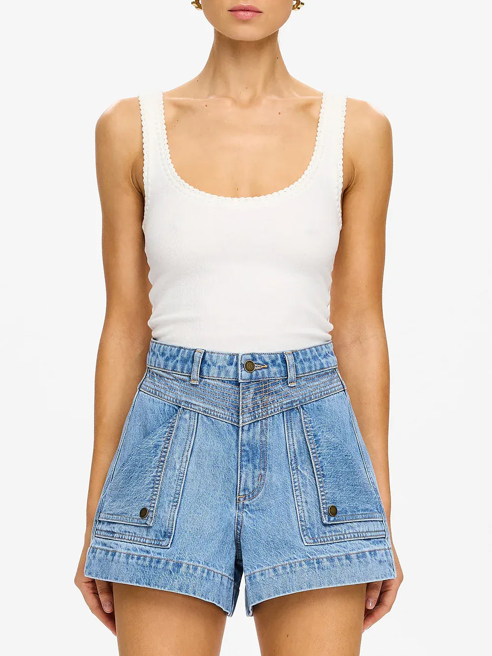 Kivari Shorts - Denim Celene Denim Short - Stonewash Blue