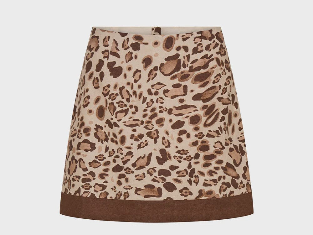 Kivari Skirts - Casual Paris Mini Skirt - Leopard Brown