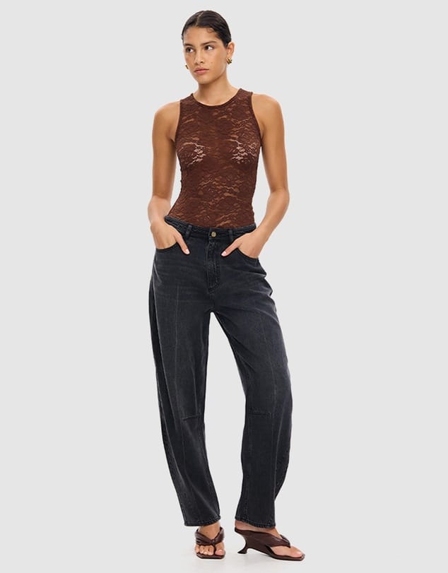 Kivari Tops - Tanks Bonnie Lace Tank - Chocolate