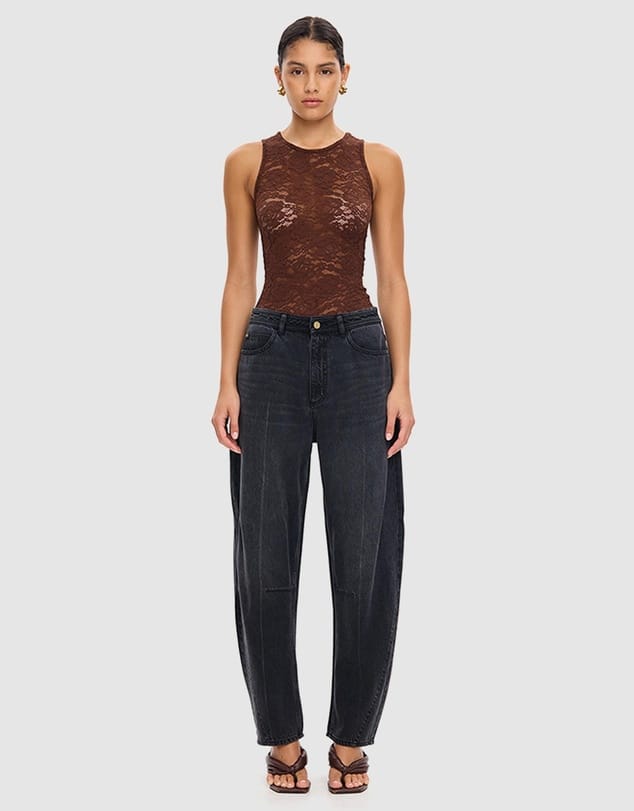 Kivari Tops - Tanks Bonnie Lace Tank - Chocolate