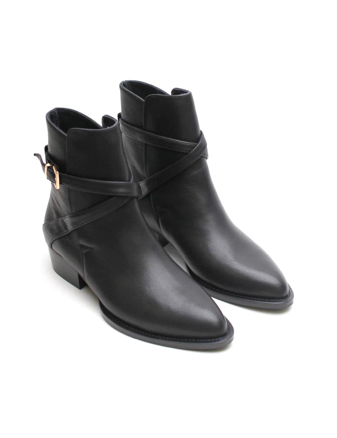 La Tribe Footwear La Tribe | Jess Western Boot - Black Pebbled Leather
